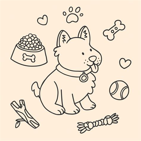 Premium Vector Hand Drawn Dog Outline Illustration