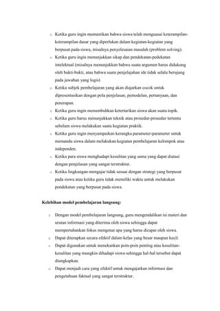 Model Pembelajaran Langsung PDF