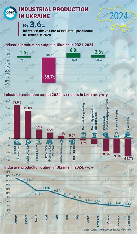 Infographics: Industrial production growth slows to 3.6% y/y in 2024