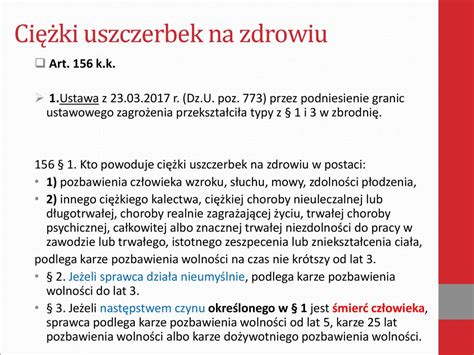 Przest Pstwa Przeciwko Yciu I Zdrowiu Ppt Pobierz