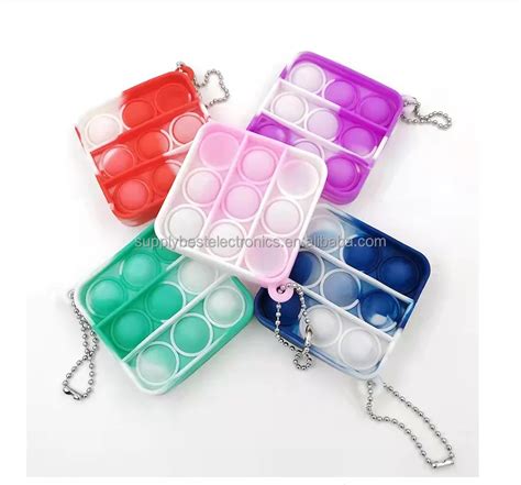 Best Selling Rainbow Keychain Popit Pop Push Pop Bubble Fidget Toy Keychain Buy Mini Pop