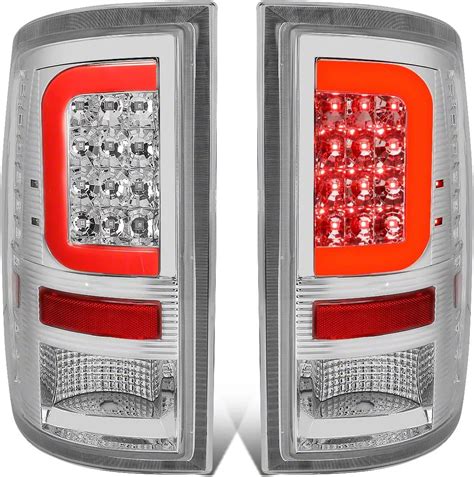 RAM 3500 C Bar LED Tail Lights Chrome Housing Clear Lens 10 18 RAM