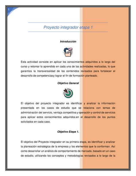 A1 Proyecto Integrador I Proyecto integrador etapa 1 Introducción