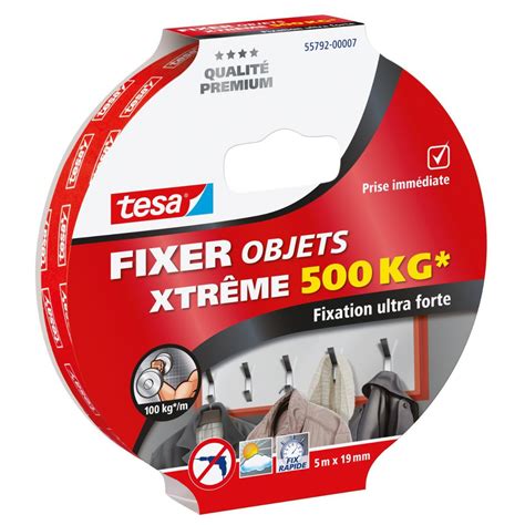 TESA Adhésif double face fixation ultra forte 500kg 5m x 19mm