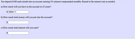Solved You Deposit 100 Each Month Into An Account Earning Chegg