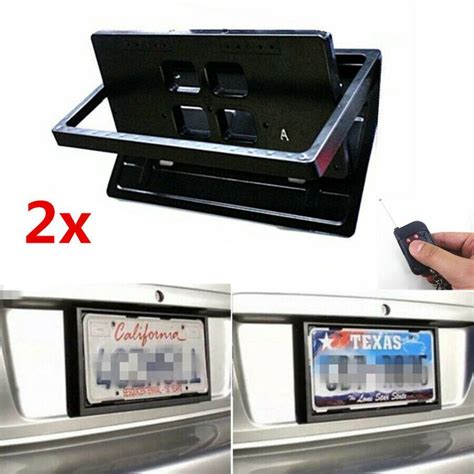 2pcs Hidden Electric License Car Plate Frame Flip Turn Over Usa Type W Remote Ebay Car