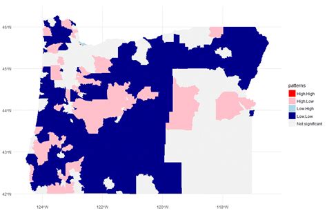 Geospatial Map Of Bivariate Spatial Correlation In R Bivariate Lisa