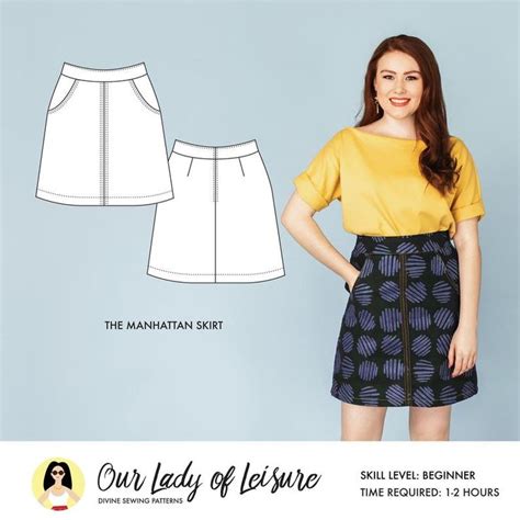 Easy Skirt Pattern With Pockets Womens Skirt Sewing Etsy In 2020