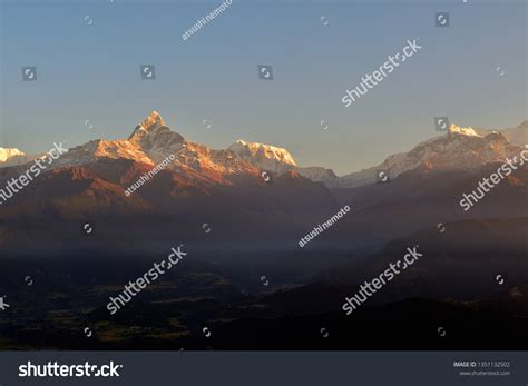 Machapuchare Sunrise View Dhampus Pokhara Nepal Stock Photo 1351132502 ...