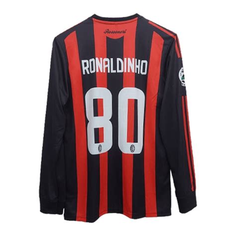 Ac Milan Ronaldinho 2008 09 Home Full Sleeve Jersey Retro Collection