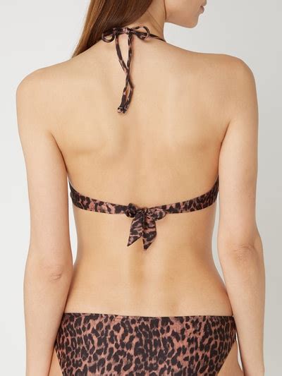 Guess Bikini Oberteil Mit Leopardenmuster Dunkelbraun Online Kaufen