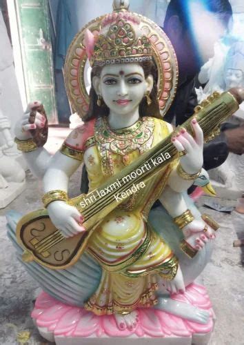 White Painted Gayatri Marble Statue For Temple Size 3 Ft At Rs 65000