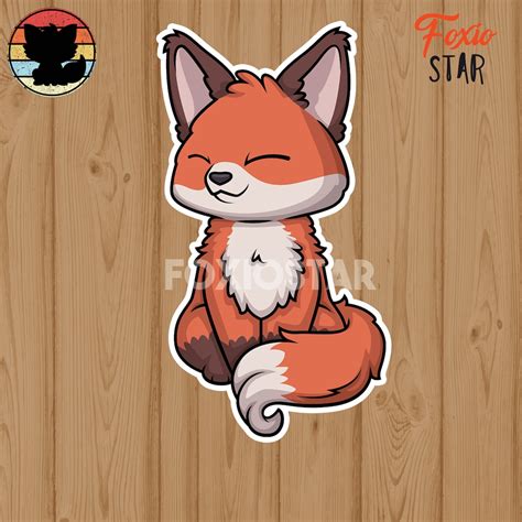 Kawaii Fox Sticker Fox Sticker Chibi Fox Sticker Etsy