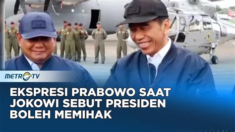 Begini EKSPRESI Prabowo Saat Jokowi Sebut Presiden Boleh Kampanye Dan