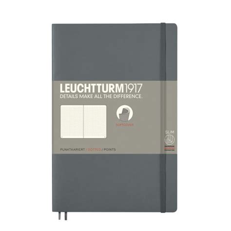 Leuchtturm1917 Caderno De Notas B6 Capa Mole Pontilhado Antracite