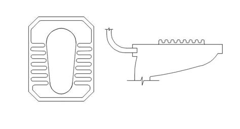 2D block of Indian type toilet in AutoCAD drawing, dwg file, CAD file - Cadbull