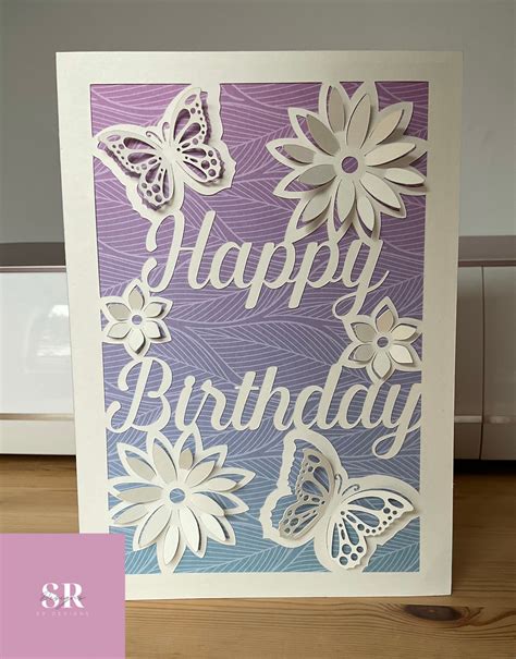 Svg 3d Pop Up Flower Birthday Card Digital Download Happy Etsy Uk