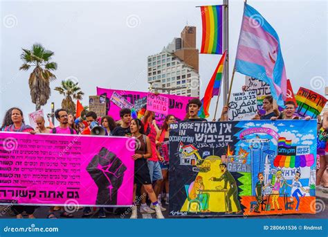 Tel Aviv 2023 Annual Lgbtq Pride Parade Editorial Photo Image Of Festival Middle 280661536