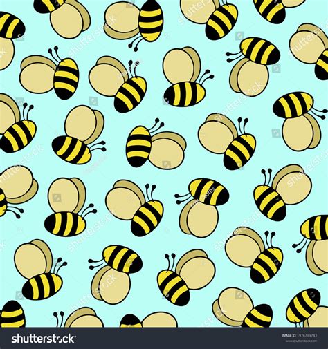 Bee Pattern Background Animal Vector Illustration Stock Vector (Royalty ...