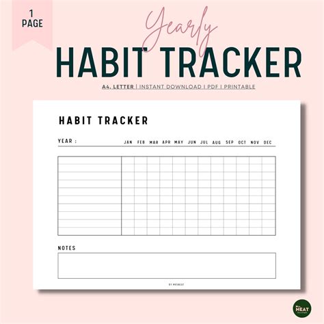 Yearly Habit Tracker Mrsneat