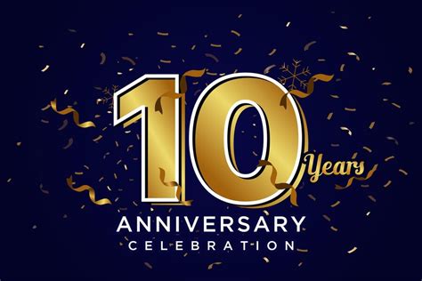 Premium Vector 10 Year Anniversary Gold Number