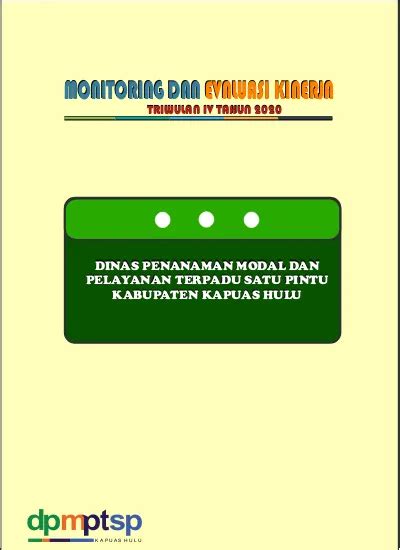 Dpm Tsp Monitoring Dan Evaluasi Kinerja Dinas Penanaman Modal Dan