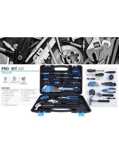 Set De Herramientas Manuales Blaupunkt PRO KIT 200 Multi Uso 20 Piezas