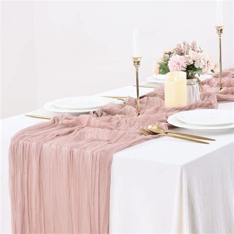 Socomi Cheesecloth Table Runner Ft Gauze Tablecloth Boho Rustic Nude Cheese Cloth Table R