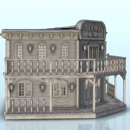 Hartolia Miniatures Wild West Corner Saloon Interior Stl File