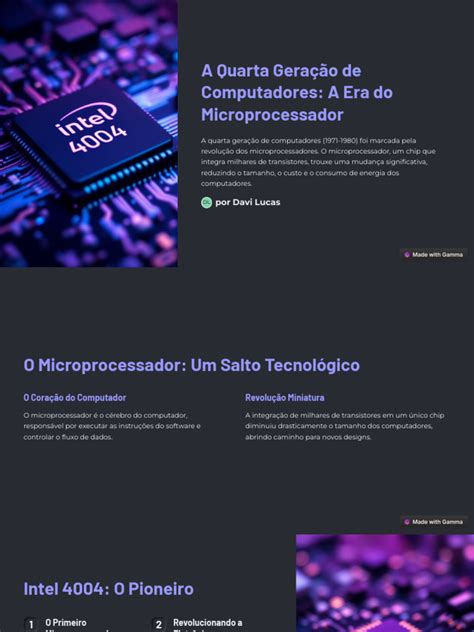 Quarta Geração De Computadores - Quarta Geração de Computadores: Microprocessadores | PDF ...