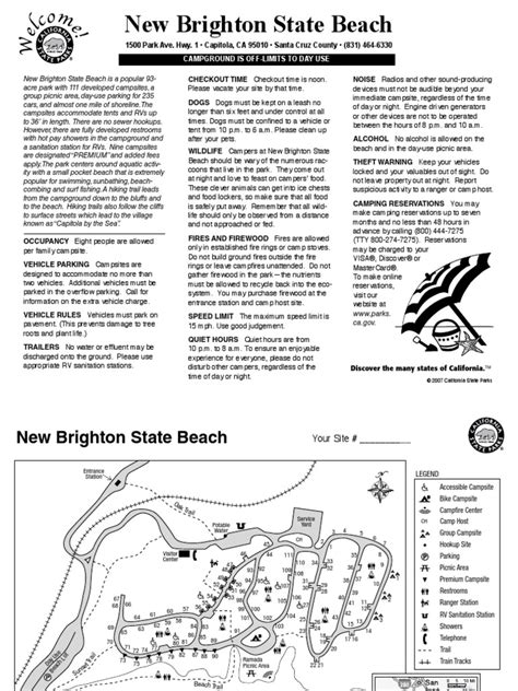 New Brighton State Beach Campground Map | Campsite | Camping