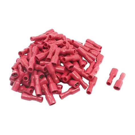 LHLL FDFD1 187 Red Female Spade Crimp Insulated Terminals 22 16AWG 100