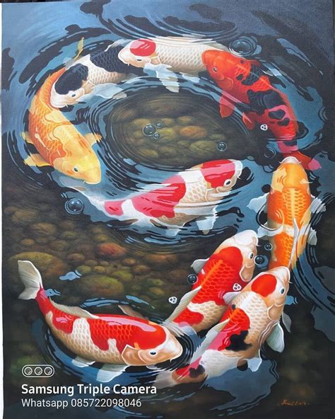 Gambar Lukisan Ikan Koi 3d Jual Lukisan Ikan Koi Minimalis Membawa