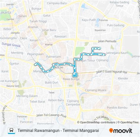 Rute Jak86 Jadwal Pemberhentian Peta Term Manggarai Diperbarui