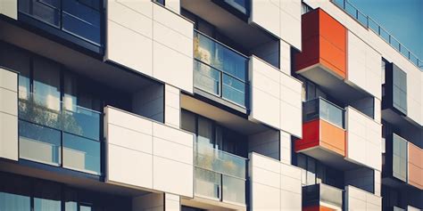 Premium AI Image | Close up of a modern residential building facade ...