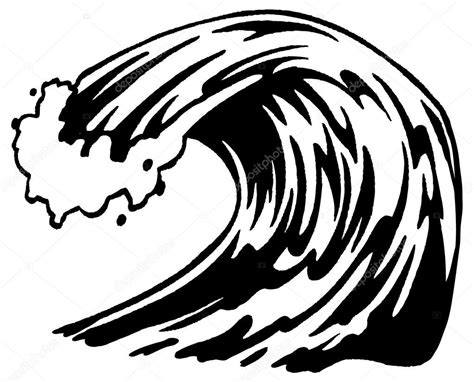 Wave, black and white — Stock Vector © scotferdon #59016419