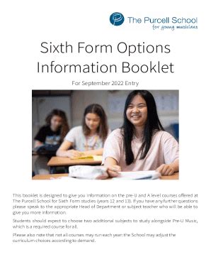 Fillable Online Sixth Form Options Information Booklet Fax Email Print