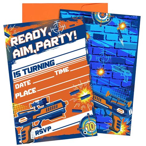 Nerf War Invitations