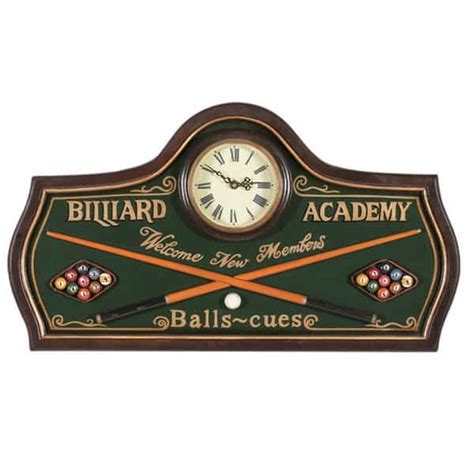 Billiard Academy Wall Clock