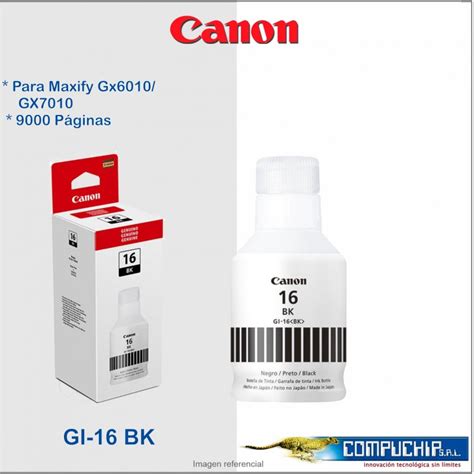 Botella De Tinta Canon GI 16 BK Black GX6010 GX7010 170ml