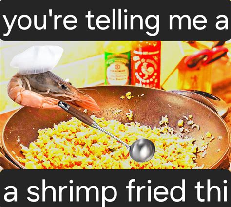 The Classic You Re Telling Me A Shrimp Fried This Rice Know Your Meme