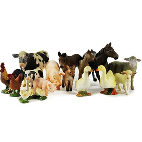 Farm Animal Figurines - 15 Piece Playset - Old MacDonald's Farm