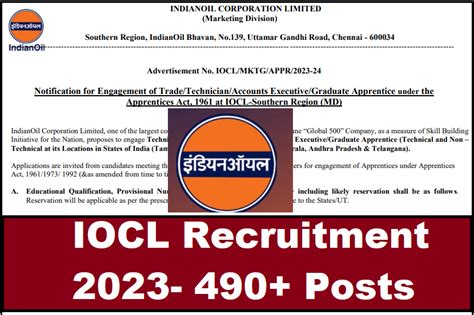 Iocl Recruitment 2023 Apply Online Last Date