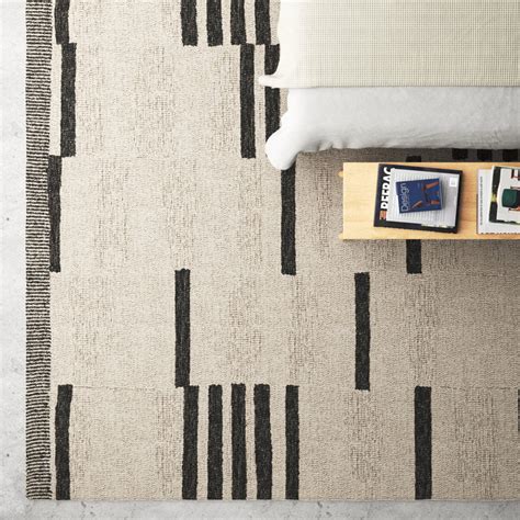 AllModern Uptown Handmade Hand Tufted Wool Cream Charcoal Black Rug