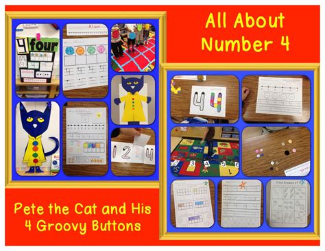 A Spoonful of Learning: All About Number 4 with Pete the Cat & FREEBIES