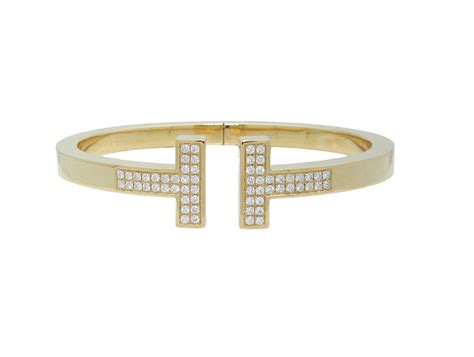 Tiffany And Co 18k Yellow Gold T Square Diamond Bracelet