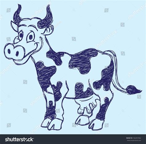 Cute Cow Sketch Stock Vector (Royalty Free) 166457462 | Shutterstock