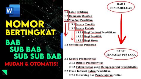 Cara Membuat Penomoran Bertingkat Multilevel List di MS Word SECARA ...