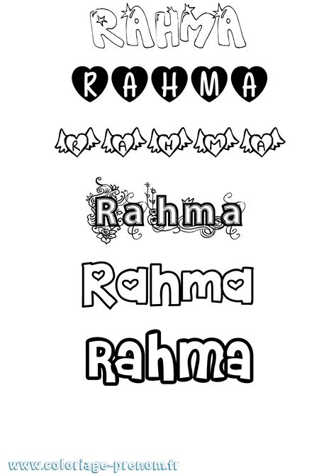 Coloriage du prénom Rahma à Imprimer ou Télécharger facilement