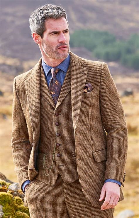 Mens Harris Tweed Jacket Brown House Of Bruar